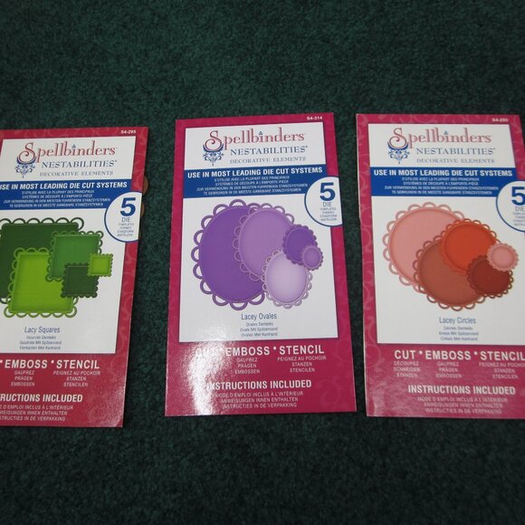 3 Sets Spellbinders Nestabilities Lacey Metal Dies Scrapbooking - Picture 1 of 4